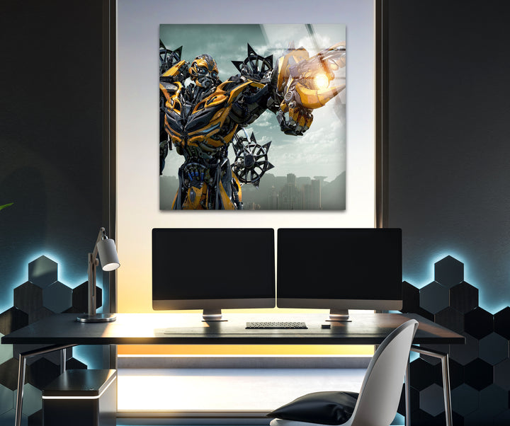 Transformers Bumblebee Glass Wall Art for Livin