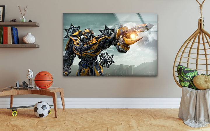 Transformers Bumblebee Glass Wall Art