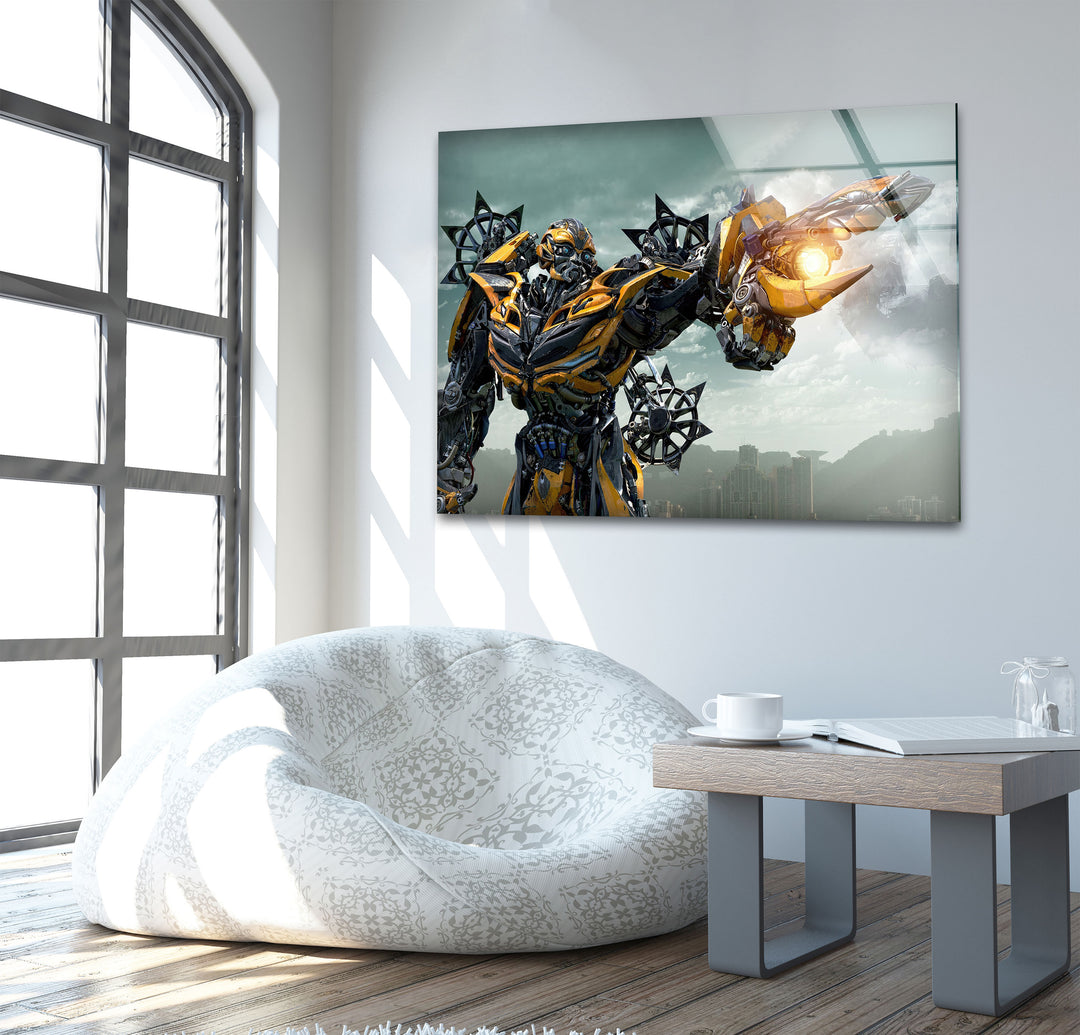 Transformers Bumblebee Glass Wall Pictures Art