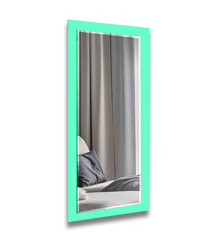 Abstract Tempered Glass Wall Mirror