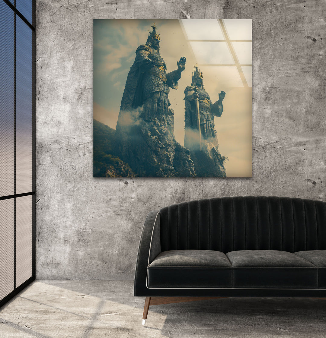 Two Giant Crusader Cool Wall Art & Stained Glass Panels