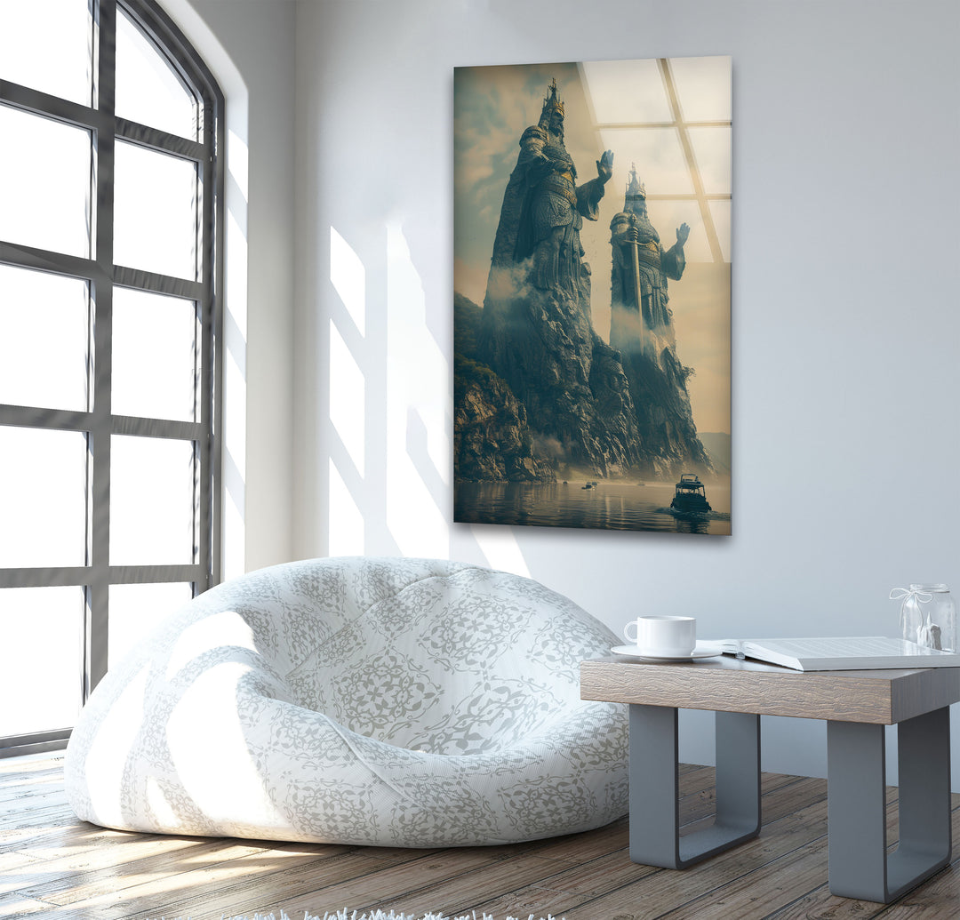 Two Giant Crusader Modern Glass Art & Cool Wall Art