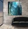 Underwater Atlantis Temple Glass Wall Art glass art painting, glass art for the Wall
