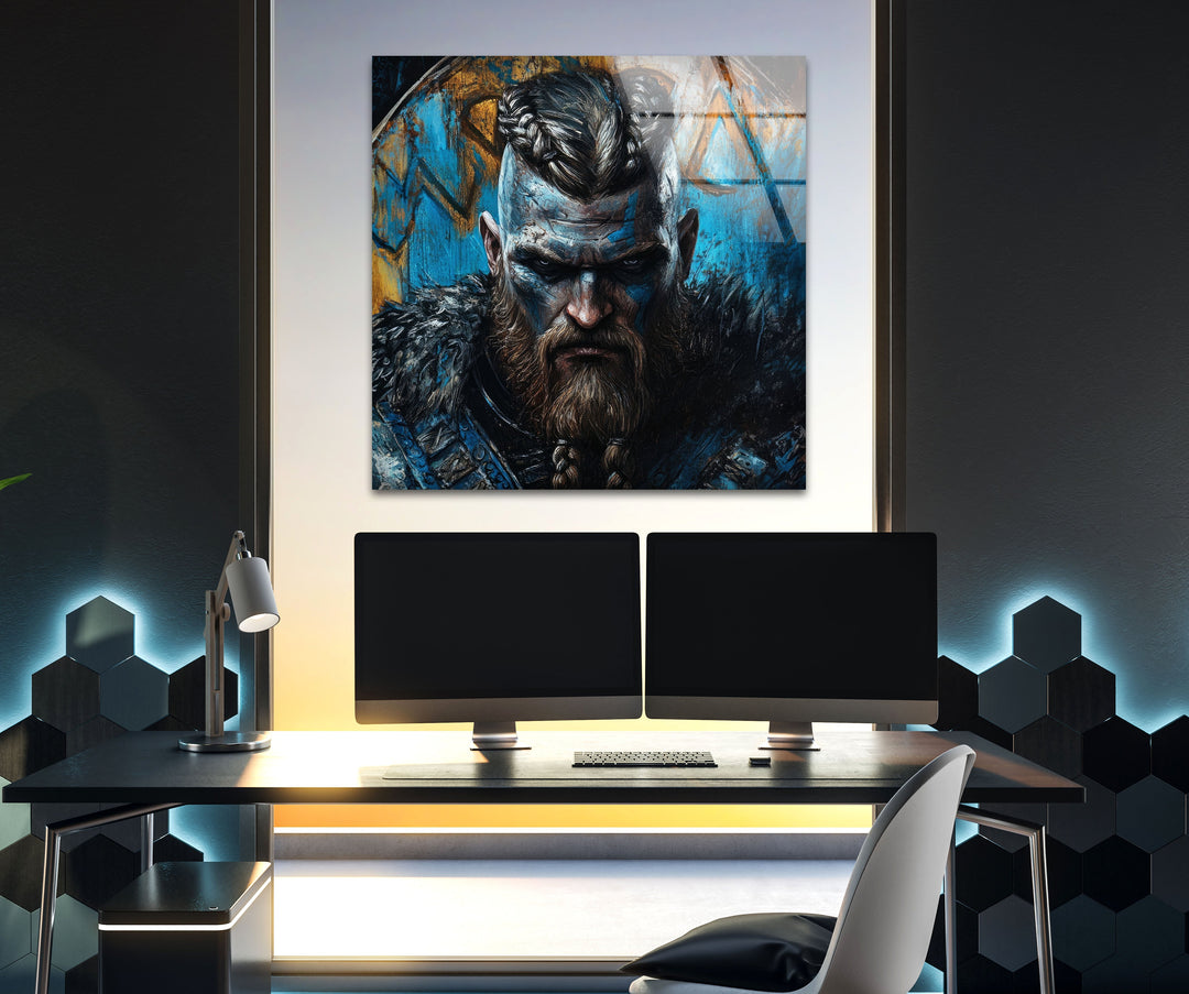 Vikings Valhalla Paint Glass Wall Art Glass Printing Wall Art, Print photos on glass
