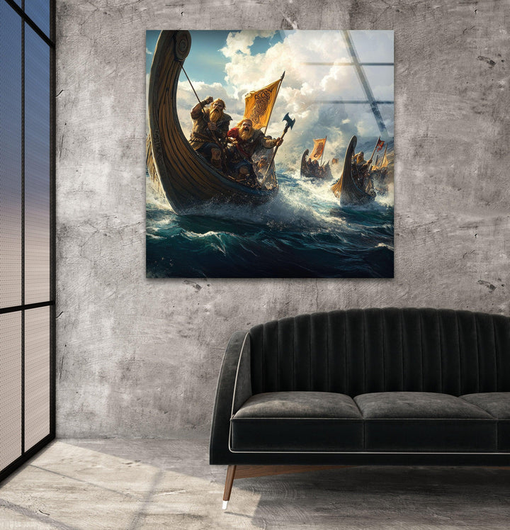 Valhalla Vikings Glass Wall Art Glass Printing Wall Art, Print photos on glass
