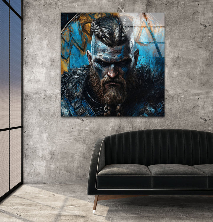 Vikings Valhalla Paint Glass Wall Art glass art painting, glass art for the Wall
