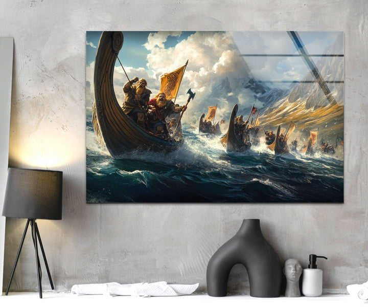 Valhalla Vikings Glass Wall Art photo print on glass, prints on glass wall art
