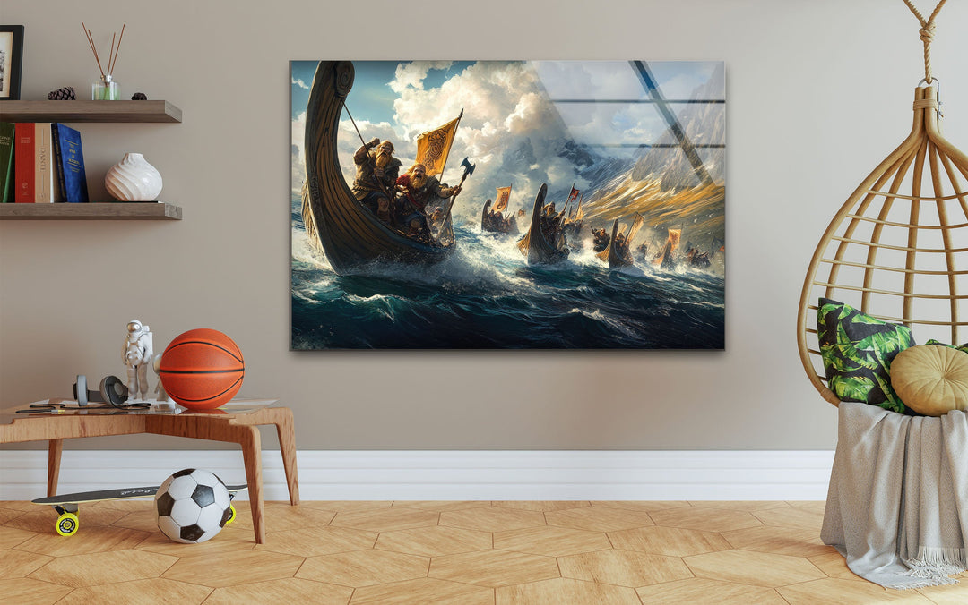 Valhalla Vikings Glass Wall Art large glass photo prints, glass wall photos
