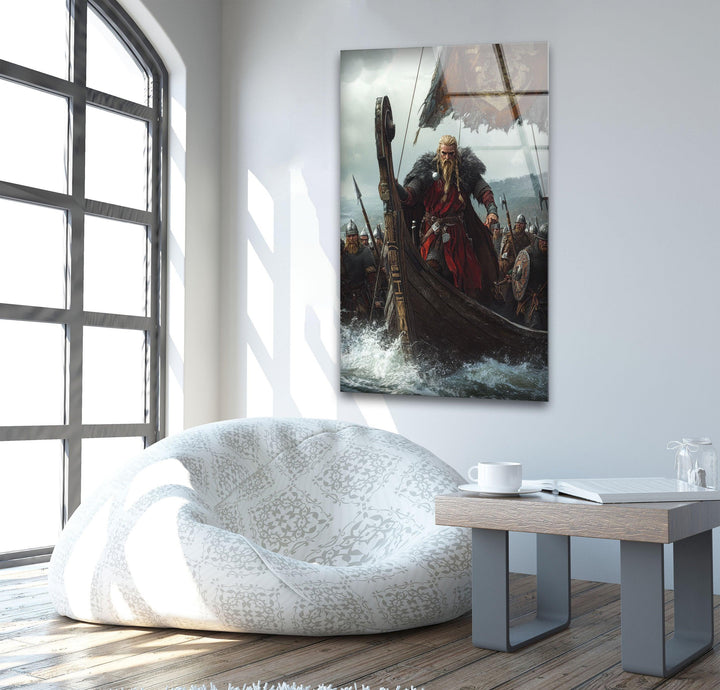 Vikings Valhalla War Glass Wall Art print on glass, glass printed photos
