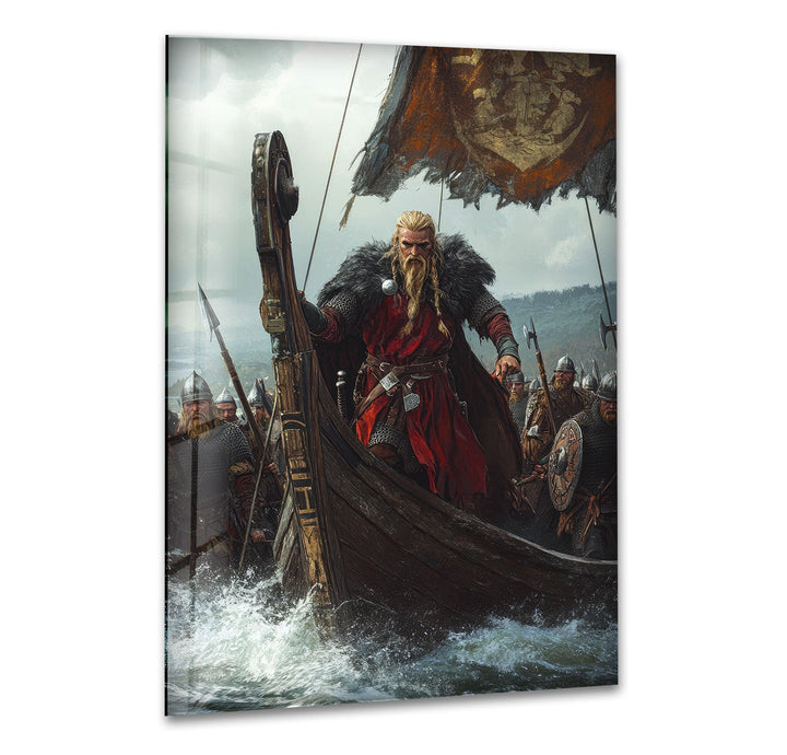 Vikings Valhalla War Glass Wall Art Glass Printing Wall Art, Print photos on glass
