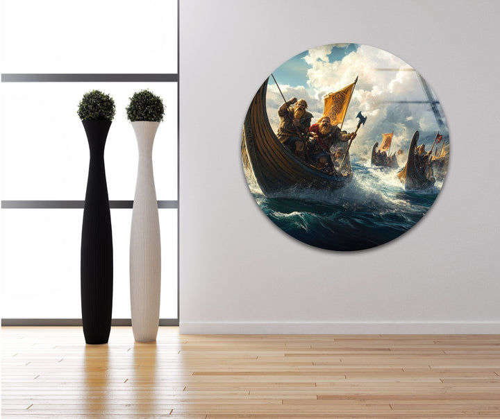 Valhalla Vikings Glass Wall Art picture on glass wall art, photos printed on glass
