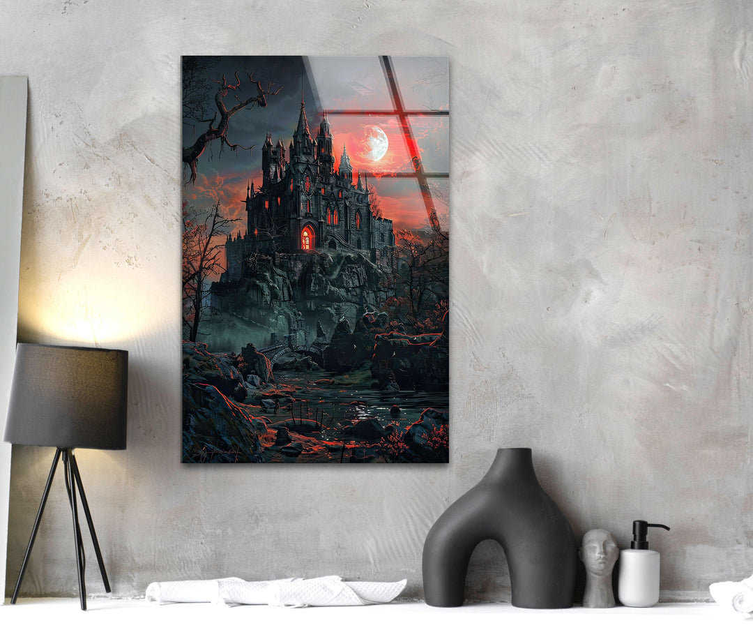 Vampires Sinister Glass Wall Art print picture on glass, Tempered Glass Wall Art
