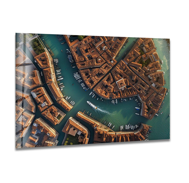 Venice Bird's Eye View Glass Wall Art art glass wall art, glass wall art pictures
