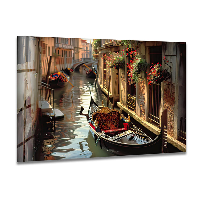 Venice & Boat Glass Wall Art glass pictures for Wall, glass prints wall art
