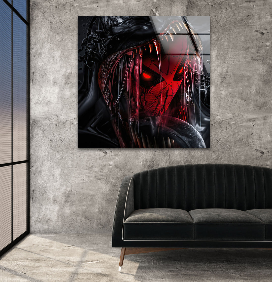 Spider Man Venom Tempered Wall Art on Glass | Unique Glass Photos