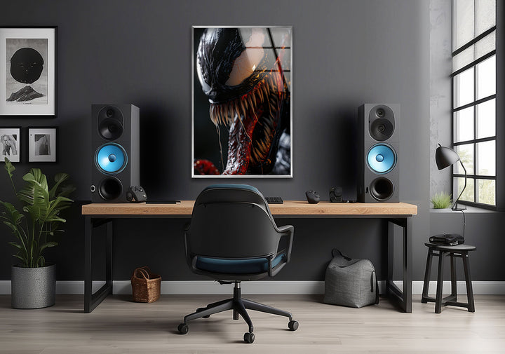 Venom Screaming Glass Wall Art print picture on glass, Tempered Glass Wall Art
