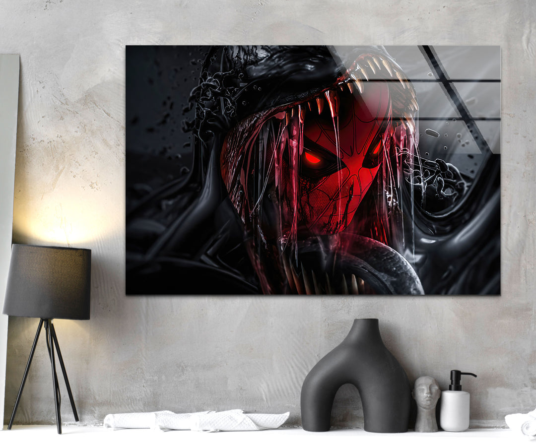 Spider Man Venom Tempered Glass Wall Art - MyPhotoStation