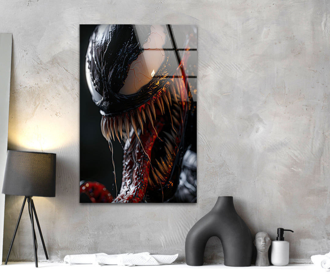 Venom Screaming Glass Wall Art stained glass wall art, stained glass wall decor
