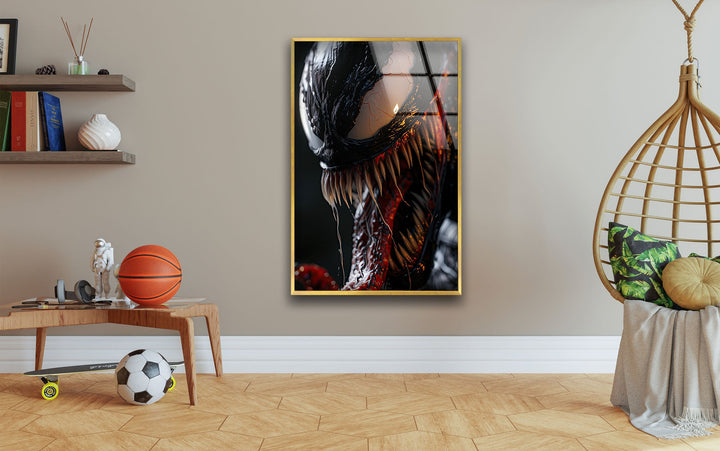 Venom Screaming Glass Wall Art glass art painting, glass art for the Wall
