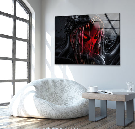 Venom Comic Spider Man Glass Wall Art