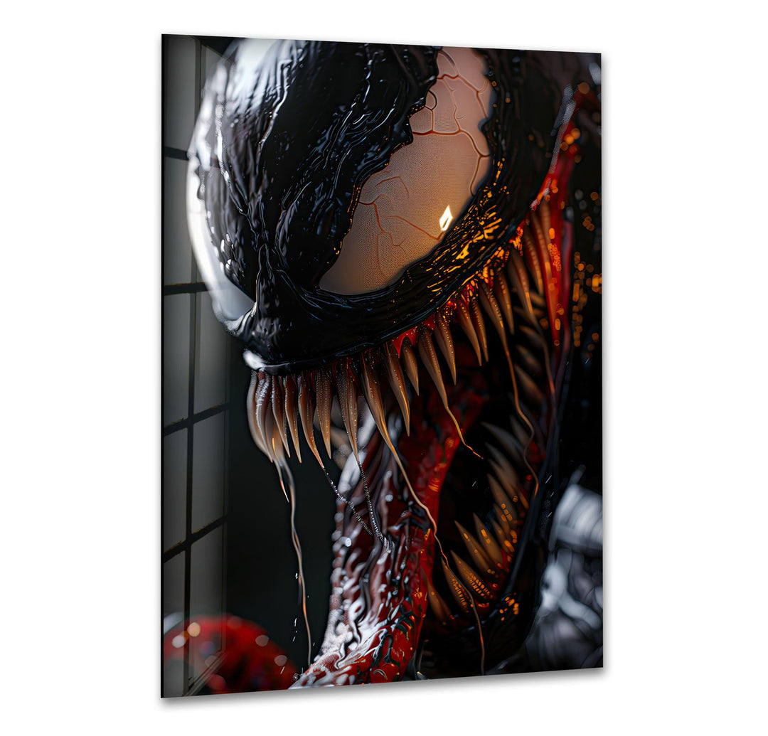 Venom Screaming Glass Wall Art custom glass photo prints, large glass prints
