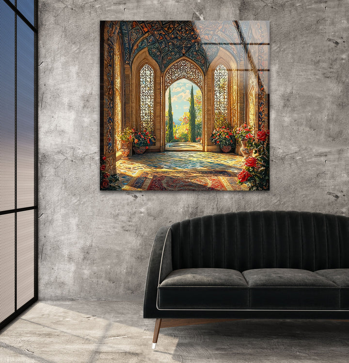 Vibrant Scene Inspired By Tradit Glass Wall Art stained glass wall art, stained glass wall decor
