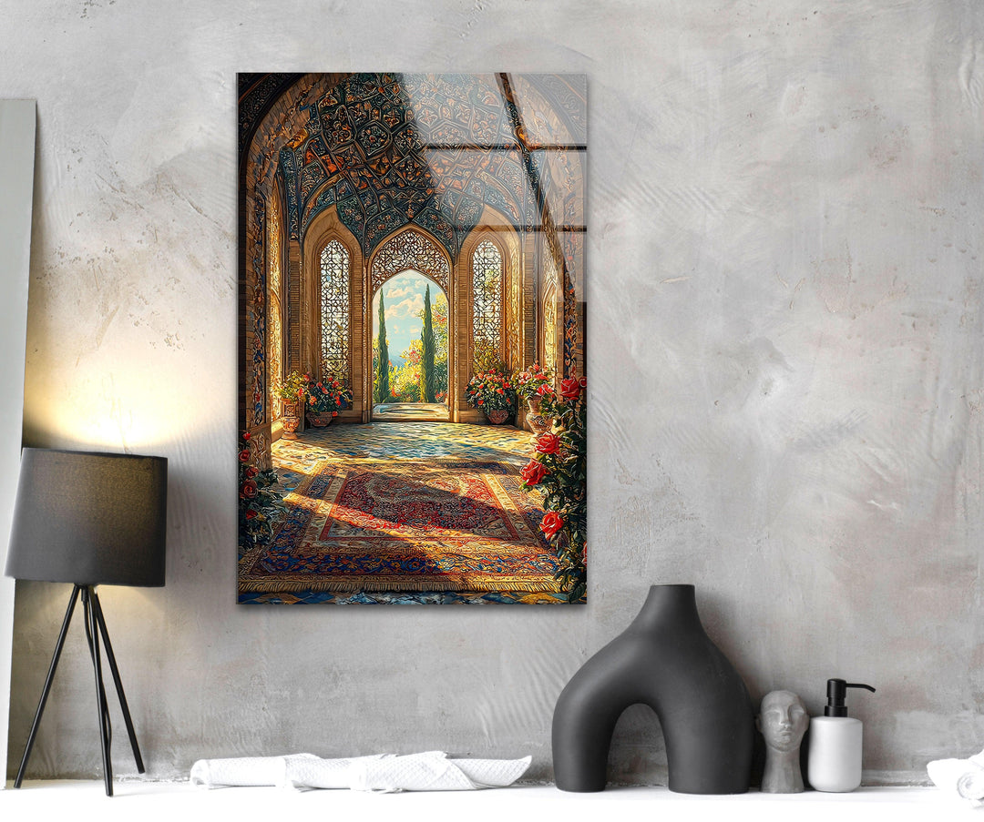 Vibrant Scene Inspired By Tradit Glass Wall Art glass image printing, glass prints from photos
