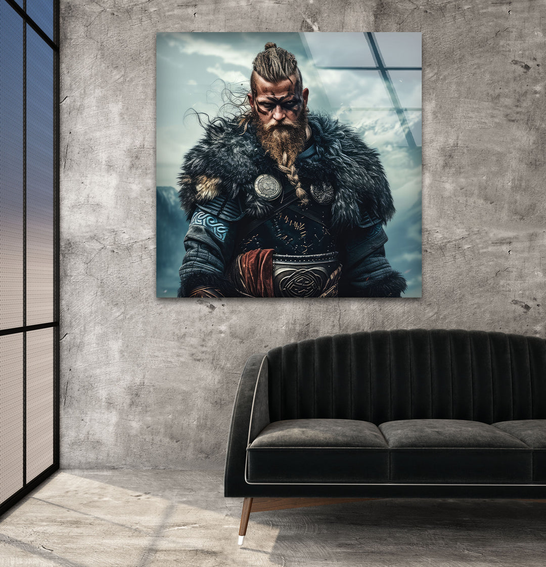 Vikings Ragnar Glass Wall Art, custom glass pictures, glass art prints