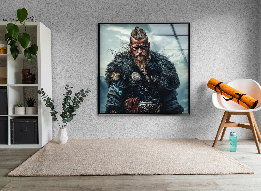 Vikings Ragnar Glass Wall Art, art glass wall art, glass wall art pictures