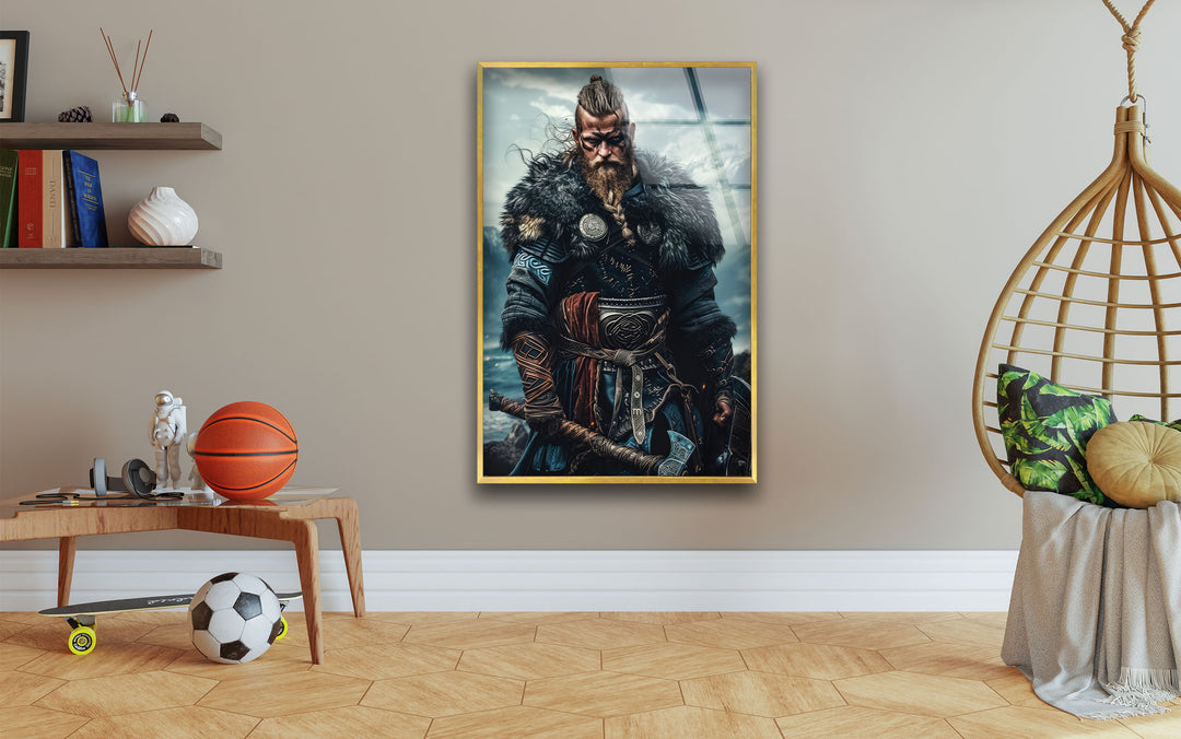 Vikings Ragnar Glass Wall Art, Vikings Ragnar Glass Wall Art, 