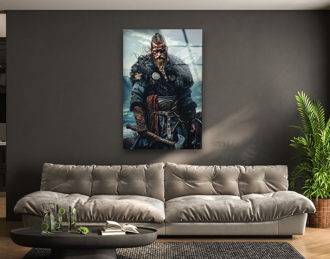 Vikings Ragnar Glass Wall Art, glass pictures for Wall, glass prints wall art