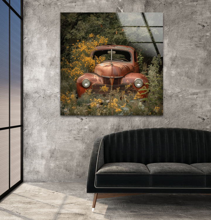 Rusty Car Cool Art Prints & Glass Wall Pictures