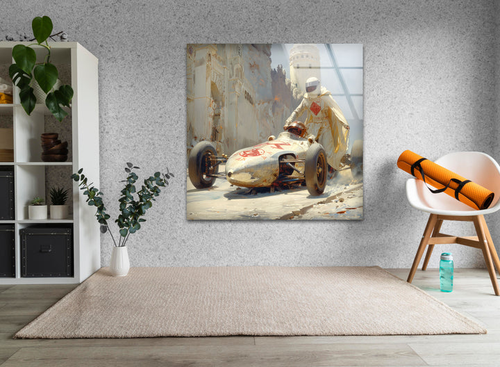 Vintage F1 Race Car Cool Glass Art & Wall Art Home Decor