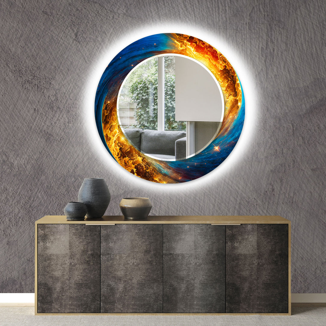 Abstract Space Wall Mirror gold mirror
