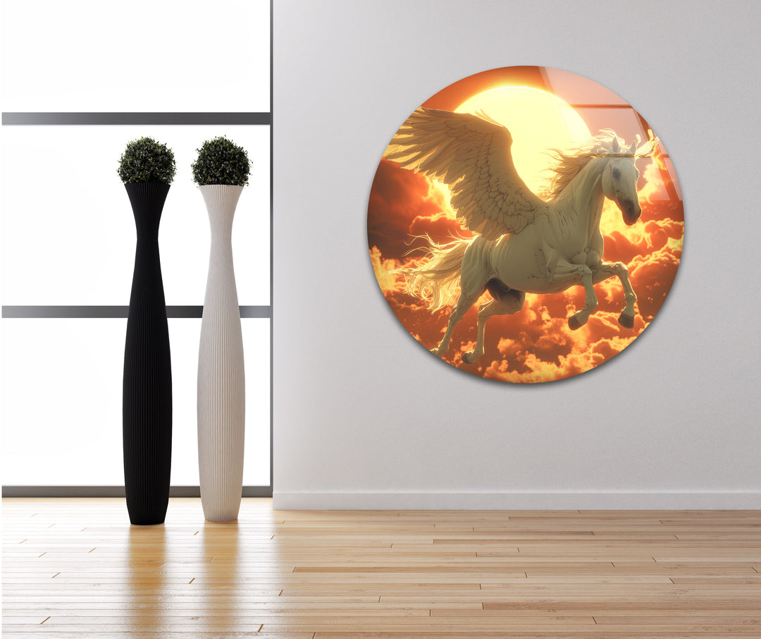 Winged Horse Glass Wall Art glass photo prints, glass picture prints