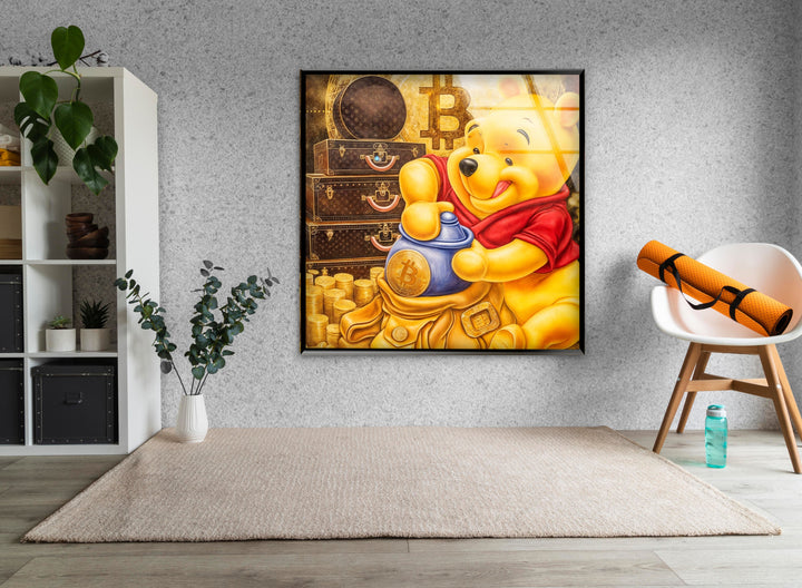 Winnie The Pooh Glass Wall Art Glass Printing Wall Art, Print photos on glass
