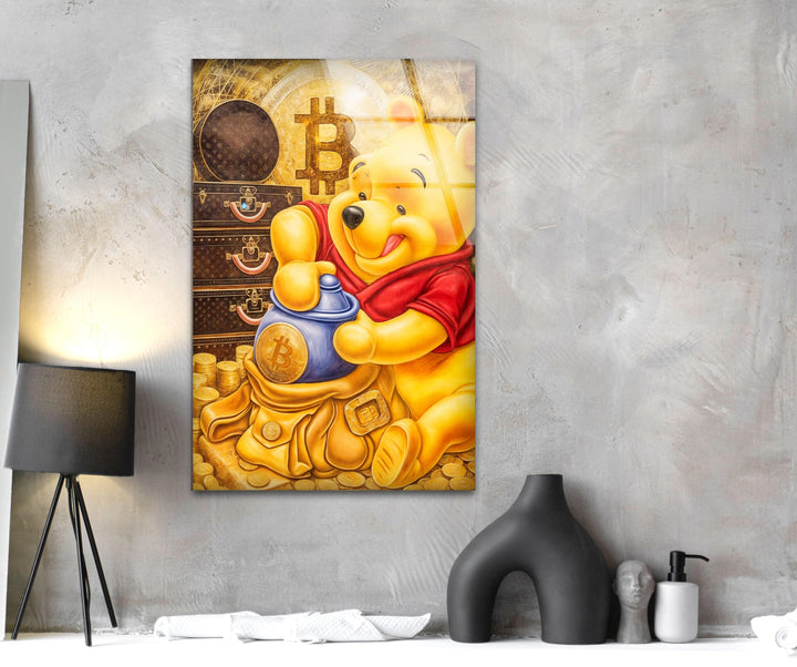 Winnie The Pooh Glass Wall Art custom glass pictures, glass art prints
