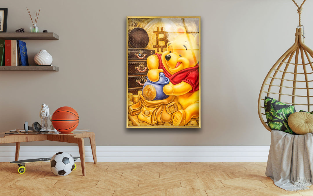 Winnie The Pooh Glass Wall Art photo print on glass, prints on glass wall art
