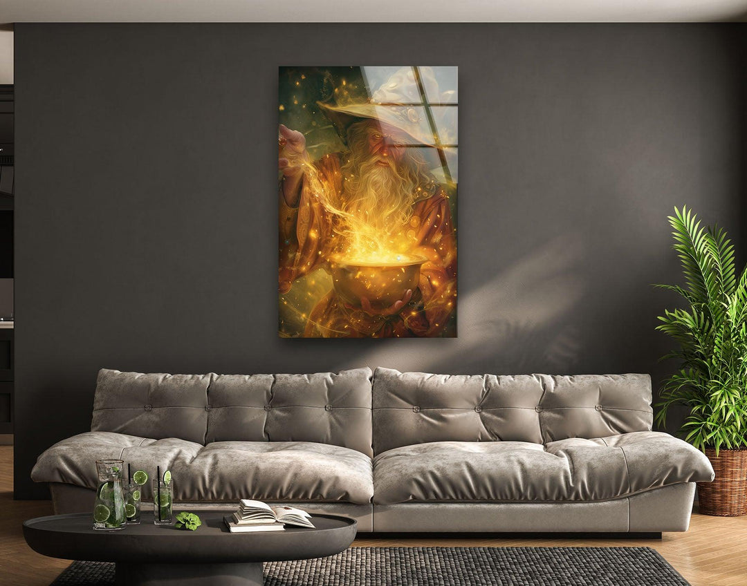 Wizards Wisdom A Magical Study Glass Wall Art