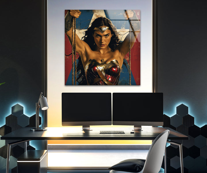 Wonder Woman Art Glass Wall Art glass image printing, glass prints from photos
