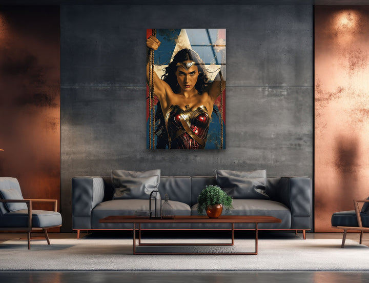 Wonder Woman Art Glass Wall Art custom glass pictures, glass art prints
