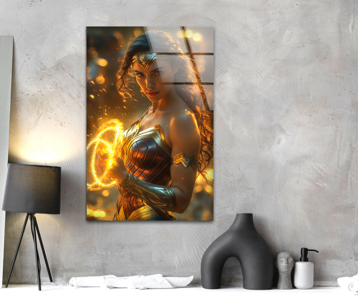 Vivid Wonder Woman Art Glass Wall Art art glass wall art, glass wall art pictures
