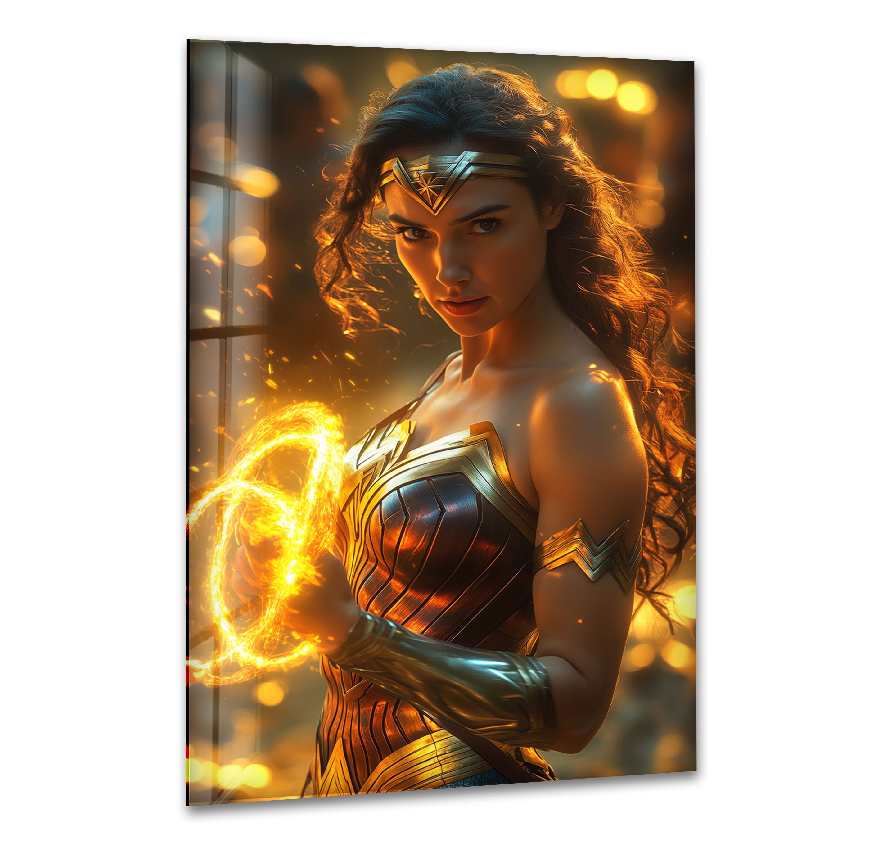 Vivid Wonder Woman Art Glass Wall Art stained glass wall art, stained glass wall decor
