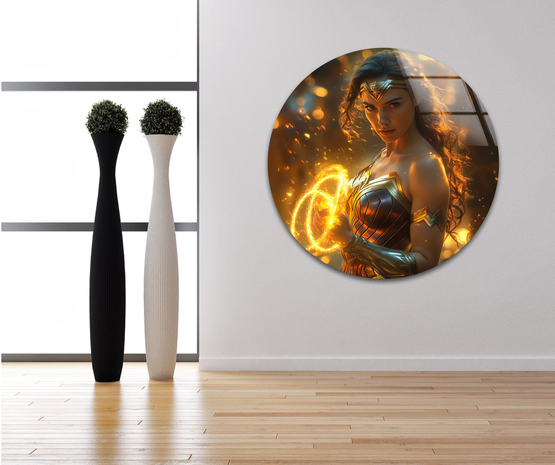 Vivid Wonder Woman Art Glass Wall Art glass image printing, glass prints from photos
