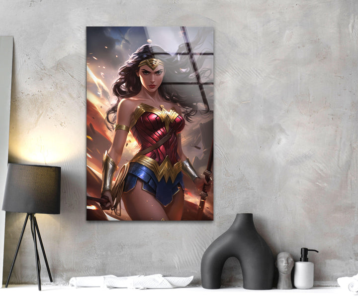 Wonder Woman Glass Wall Art glass pictures for Wall, glass prints wall art
