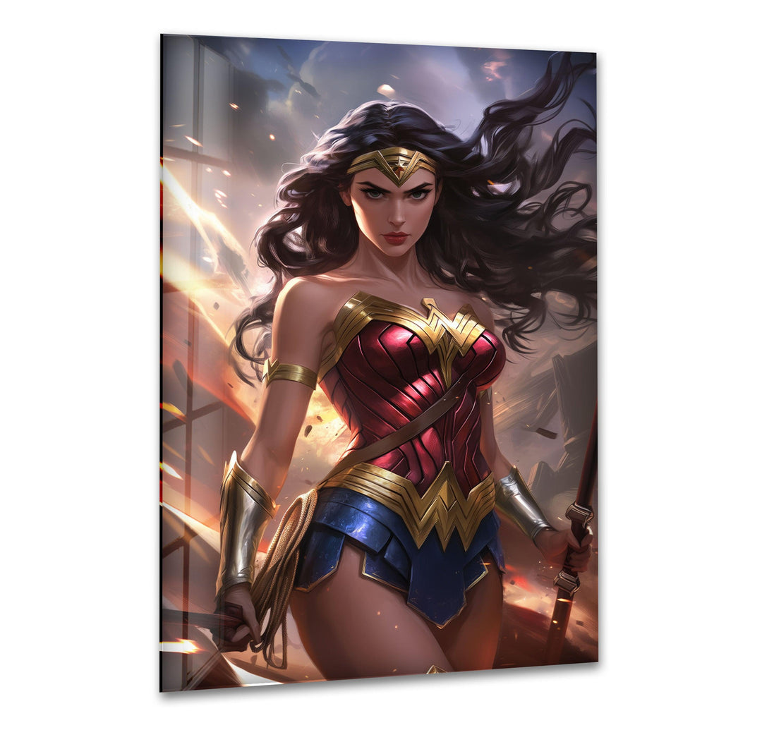 Wonder Woman Glass Wall Art glass wall decor, glass wall art decor
