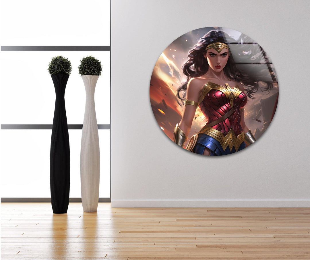 Wonder Woman Glass Wall Art large glass photo prints, glass wall photos
