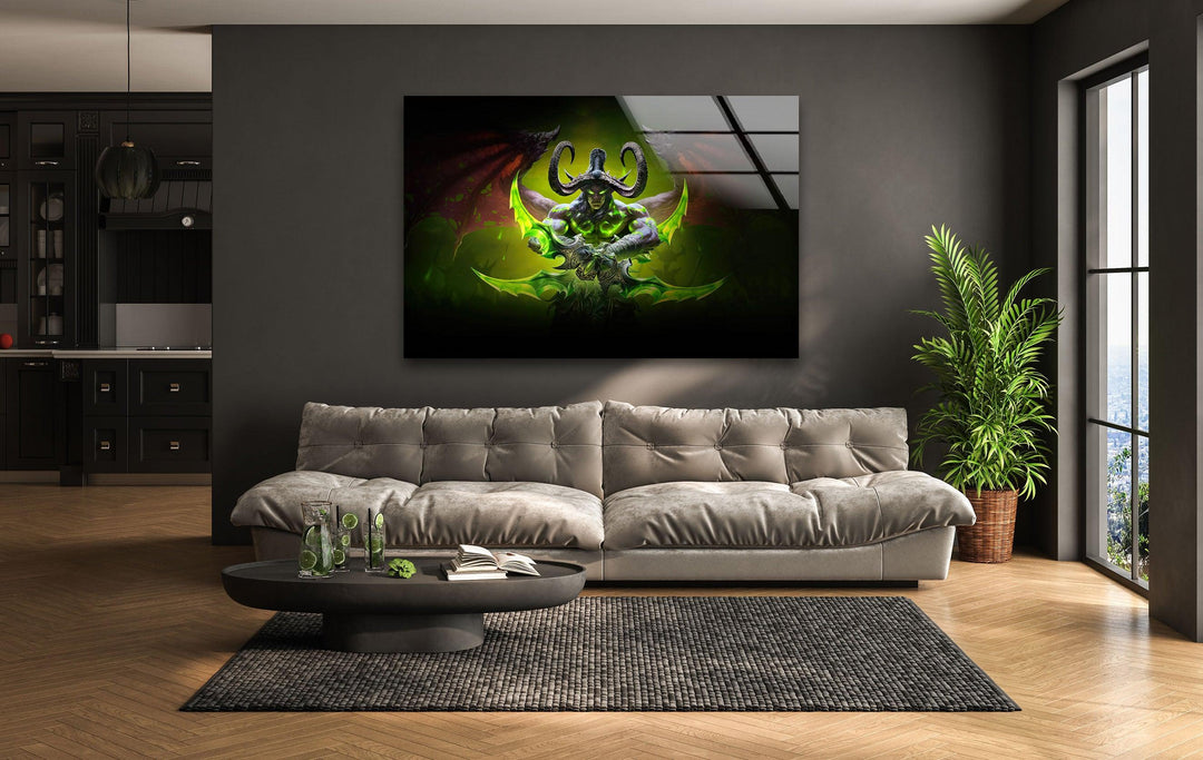 World of Warcraft Illidan Stormrage Glass Wall Art large glass photo prints, glass wall photos
