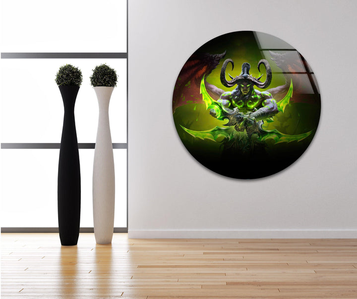 World of Warcraft Illidan Stormrage Glass Wall Art glass image printing, glass prints from photos
