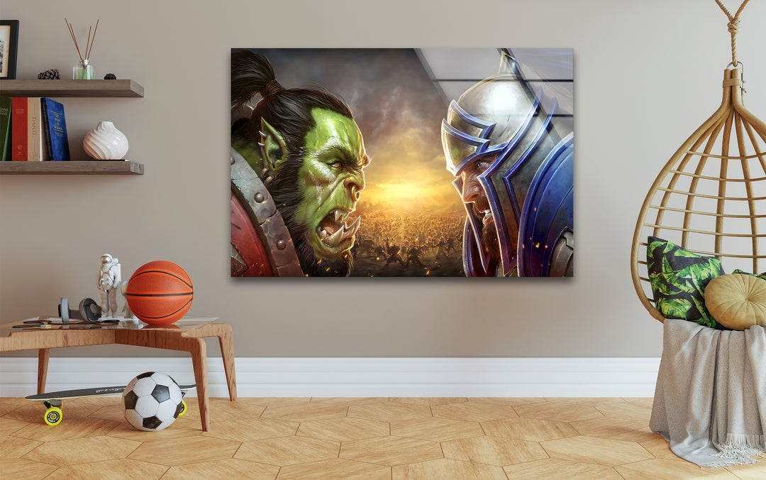 Bold and imaginative video game art perfect for creating a personalized and exciting gaming decor theme
